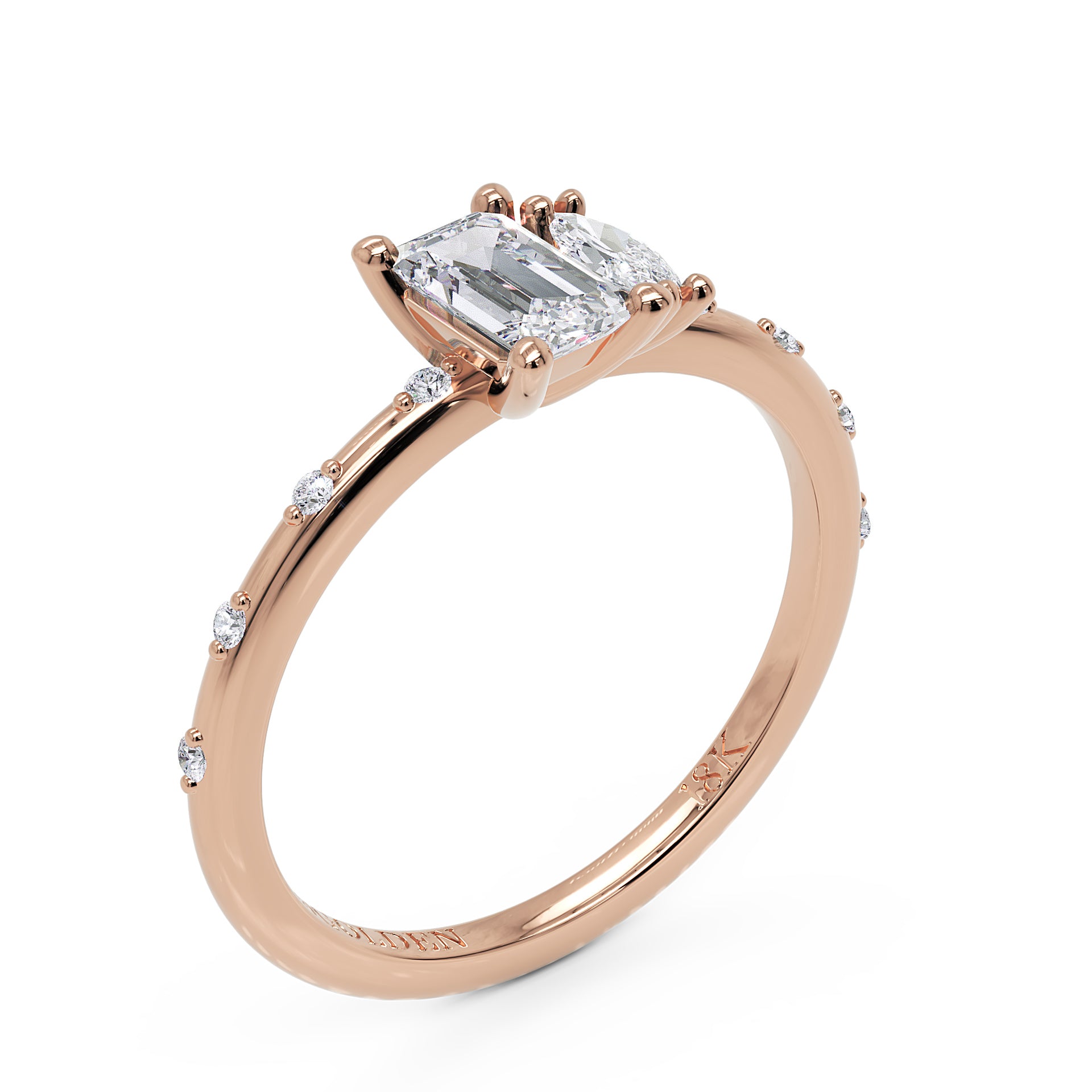 Anel Dual em Ouro 18K com Moissanite Toi et Moi