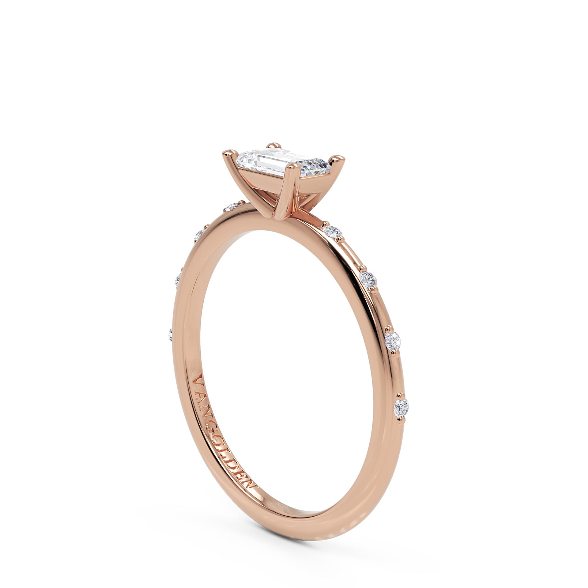 Anel Prizma em Ouro 18K com Moissanite East-West
