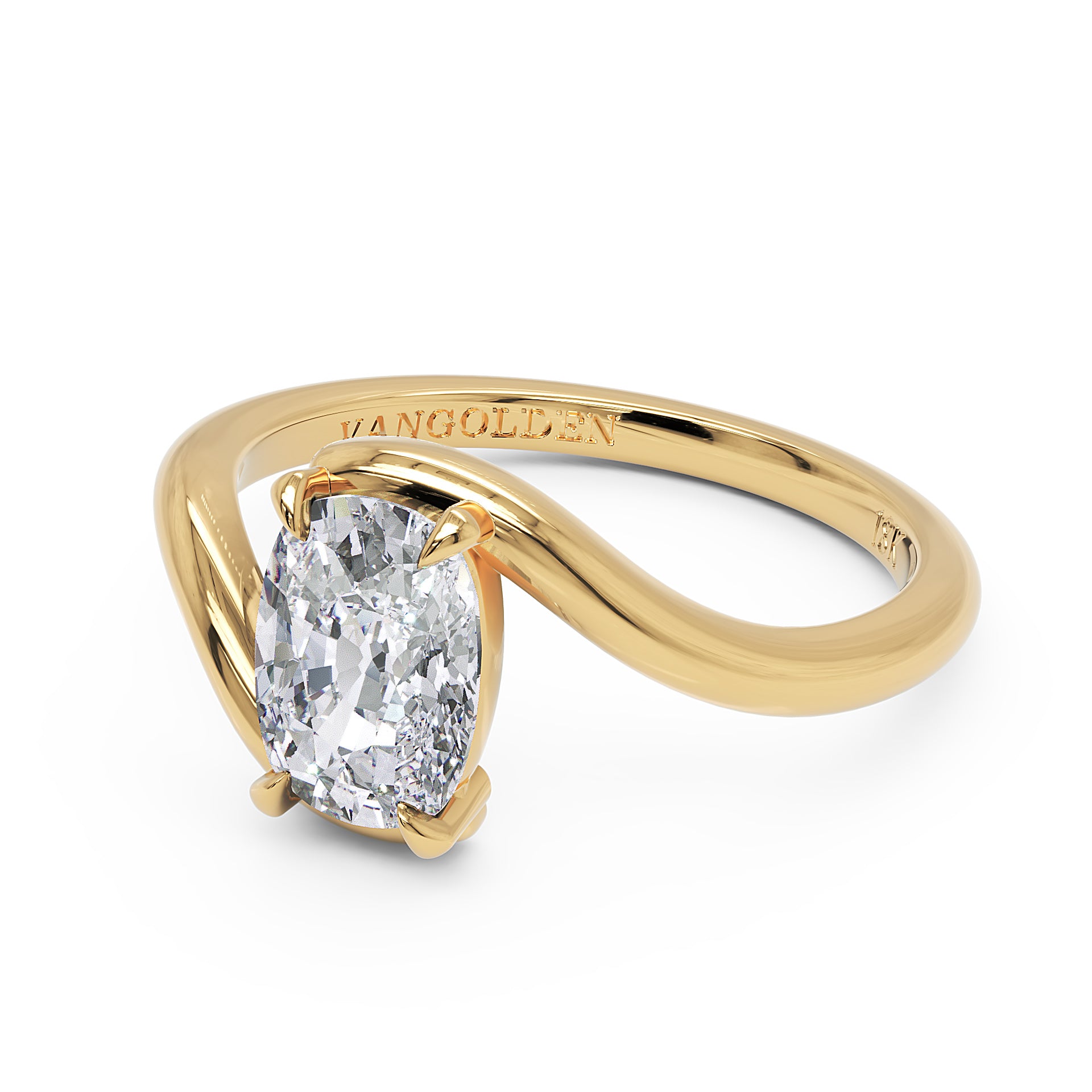 Anel Iris Moissanite 1 ct em Ouro 18K