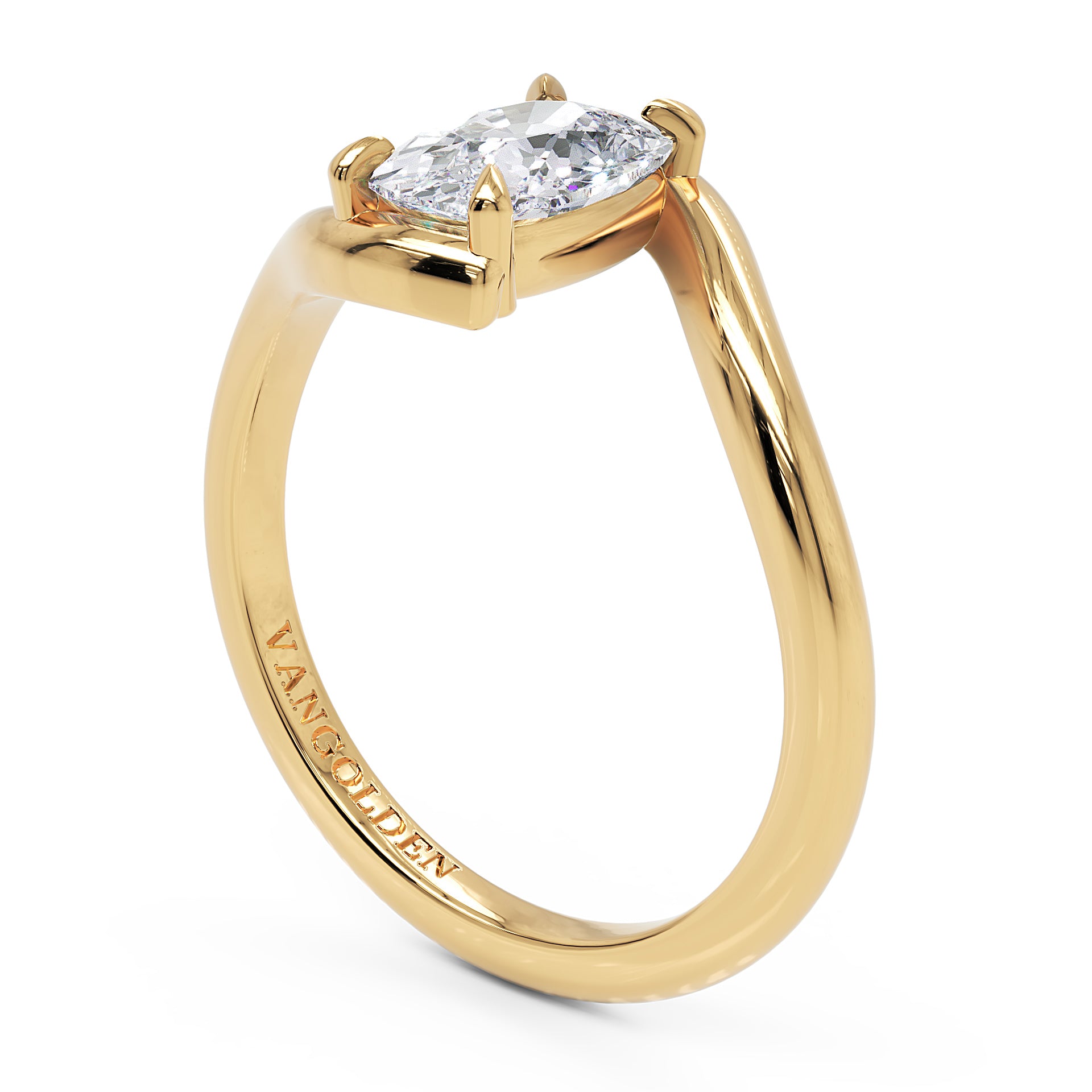 Anel Iris Moissanite 1 ct em Ouro 18K