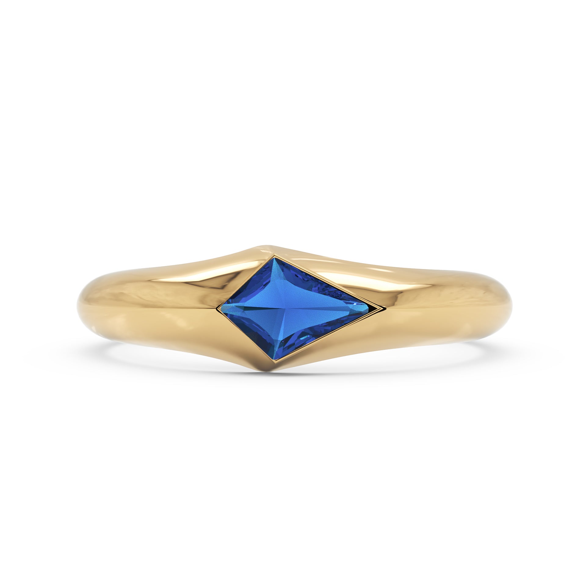 Pinky Ring Vértice em Ouro 18K com Moissanite Kite