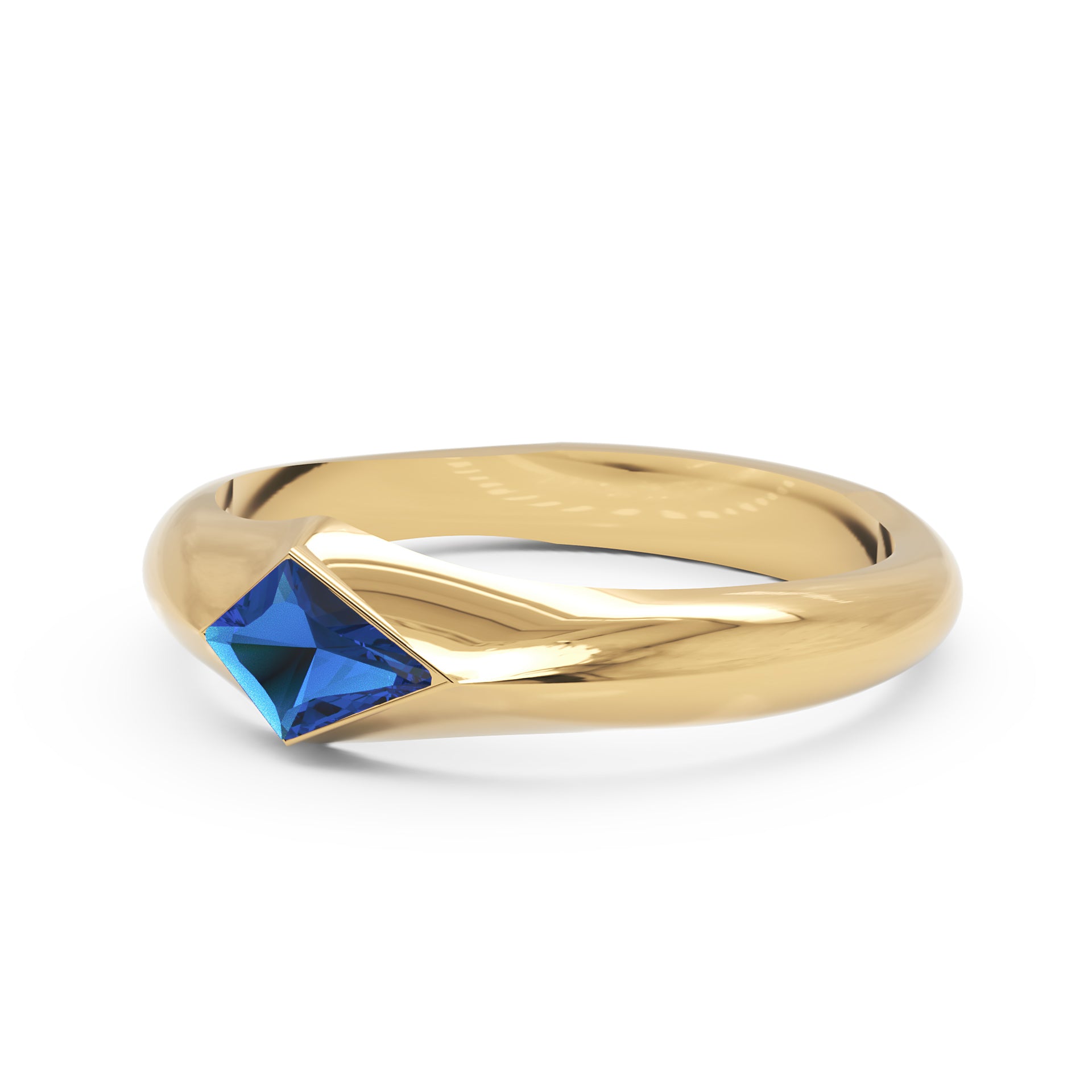 Pinky Ring Vértice em Ouro 18K com Moissanite Kite