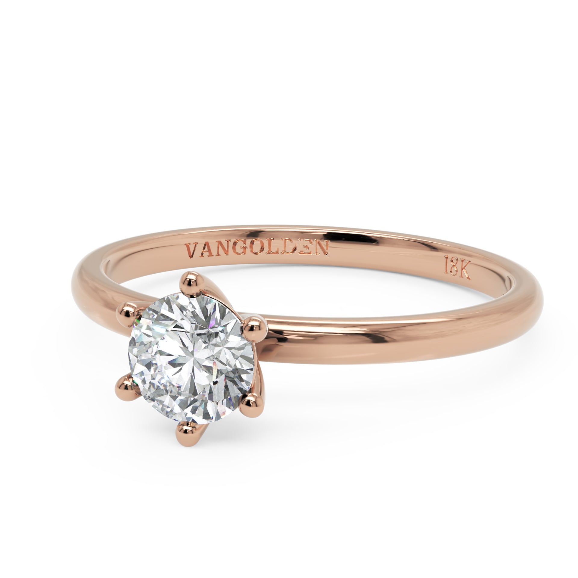 Anel de Noivado Amélie Diamante de Laboratório 0,50 ct em Ouro 18K