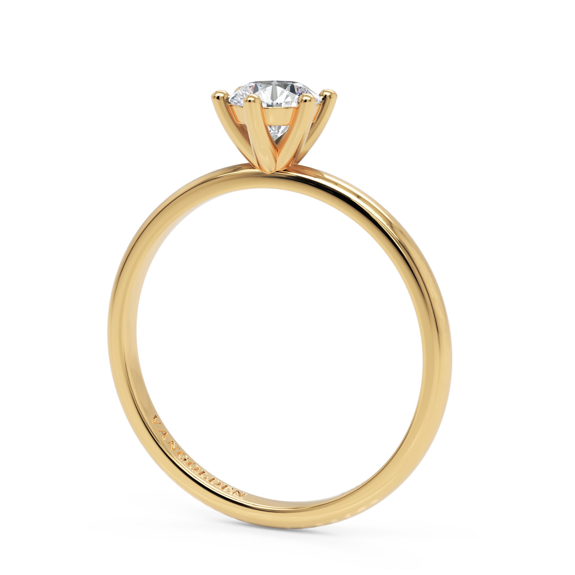 Anel de Noivado Amélie Diamante de Laboratório 0,50 ct em Ouro 18K