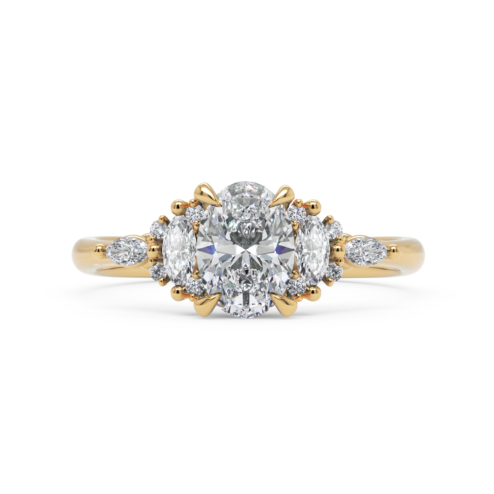 Anel de Noivado Aurelia moissanite 1 ct em Ouro 18K