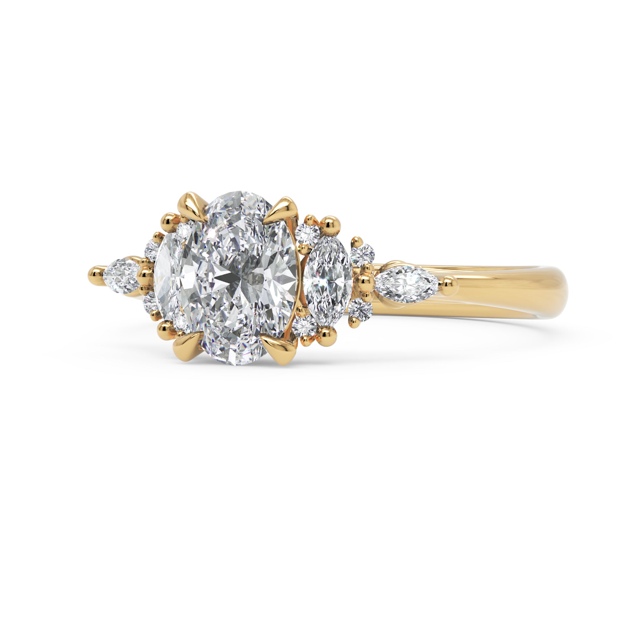 Anel de Noivado Aurelia moissanite 1 ct em Ouro 18K