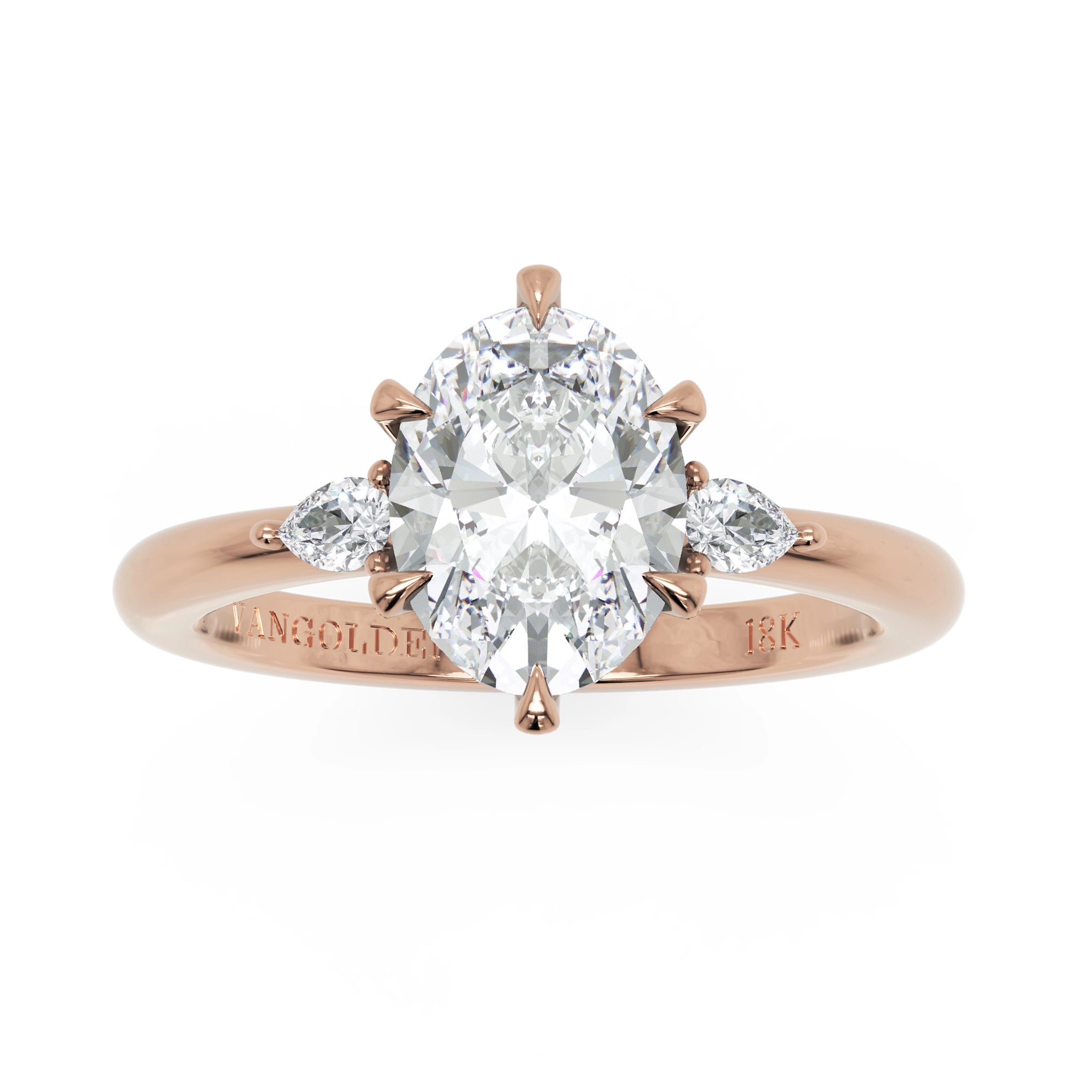 Anel de Noivado Midnight Sun Moissanite 1,5 ct em Ouro 18K