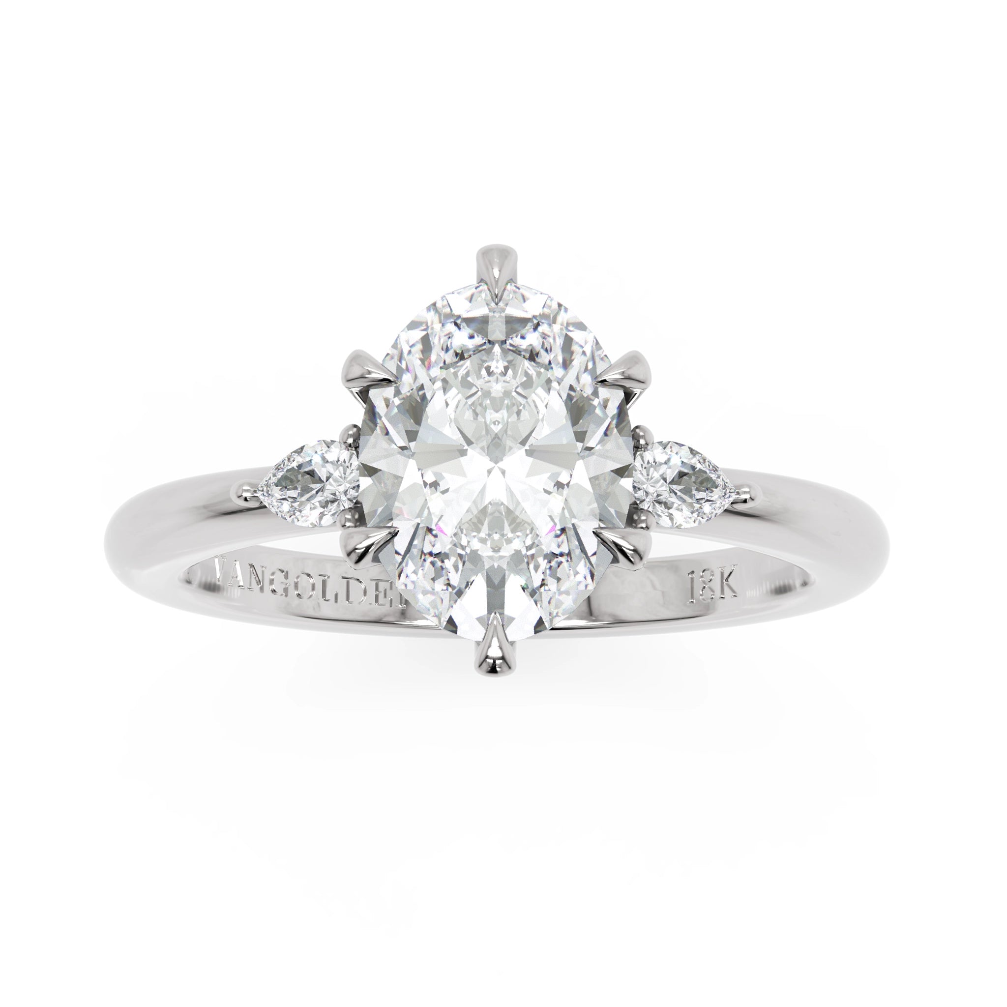 Anel de Noivado Midnight Sun Moissanite 1,5 ct em Ouro 18K