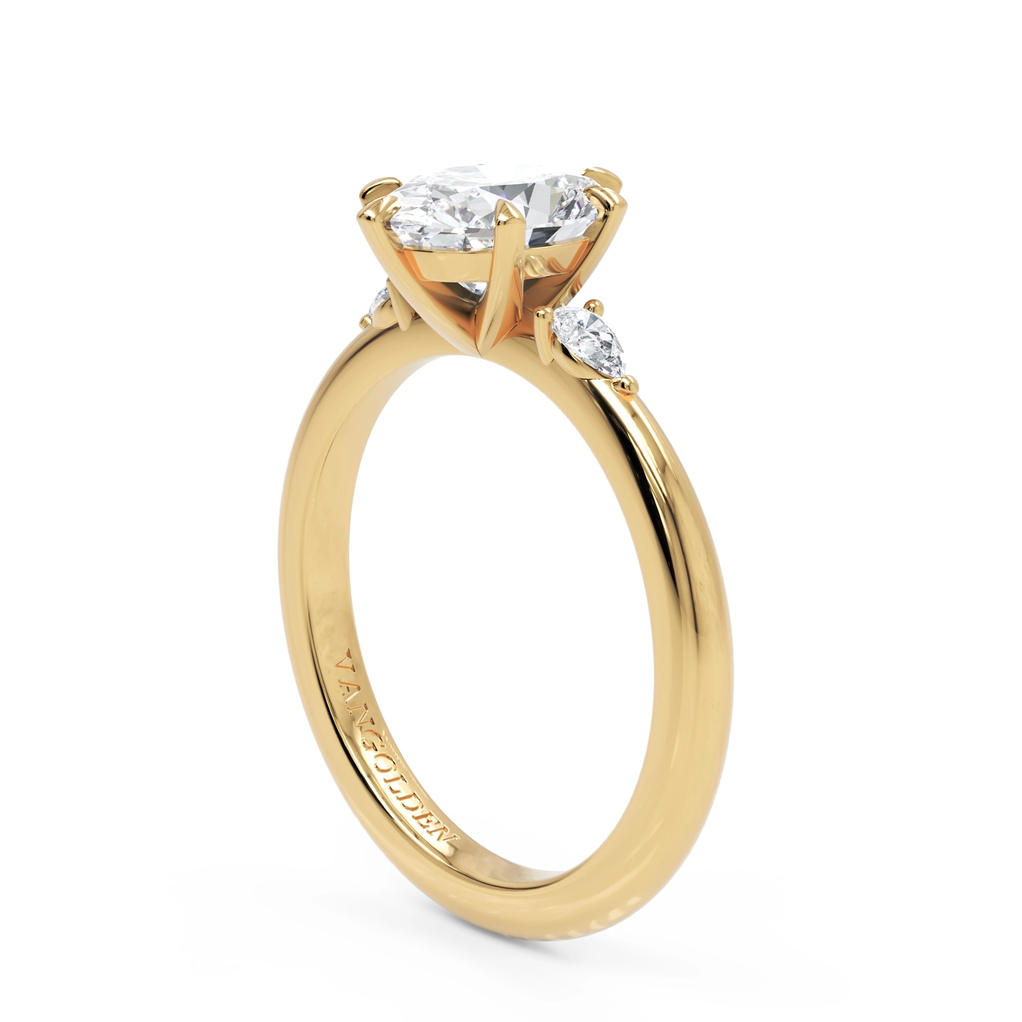 Anel de Noivado Midnight Sun Moissanite 1,5 ct em Ouro 18K