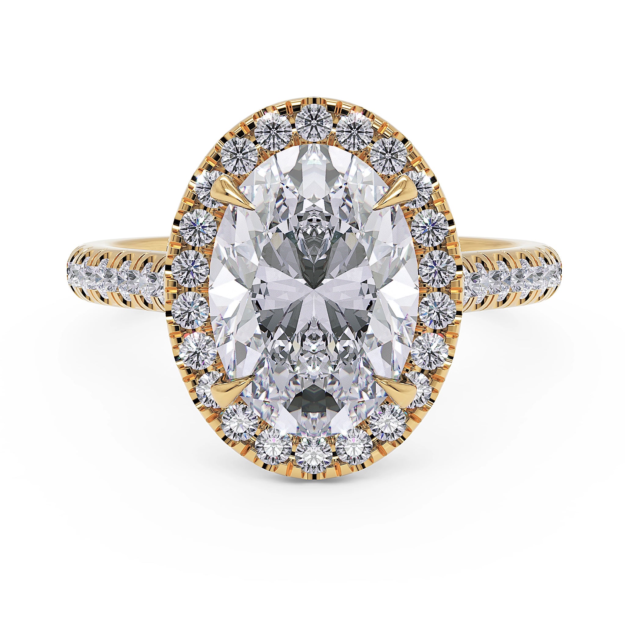 Anel de Noivado Atlas Moissanite 2 ct em Ouro 18K