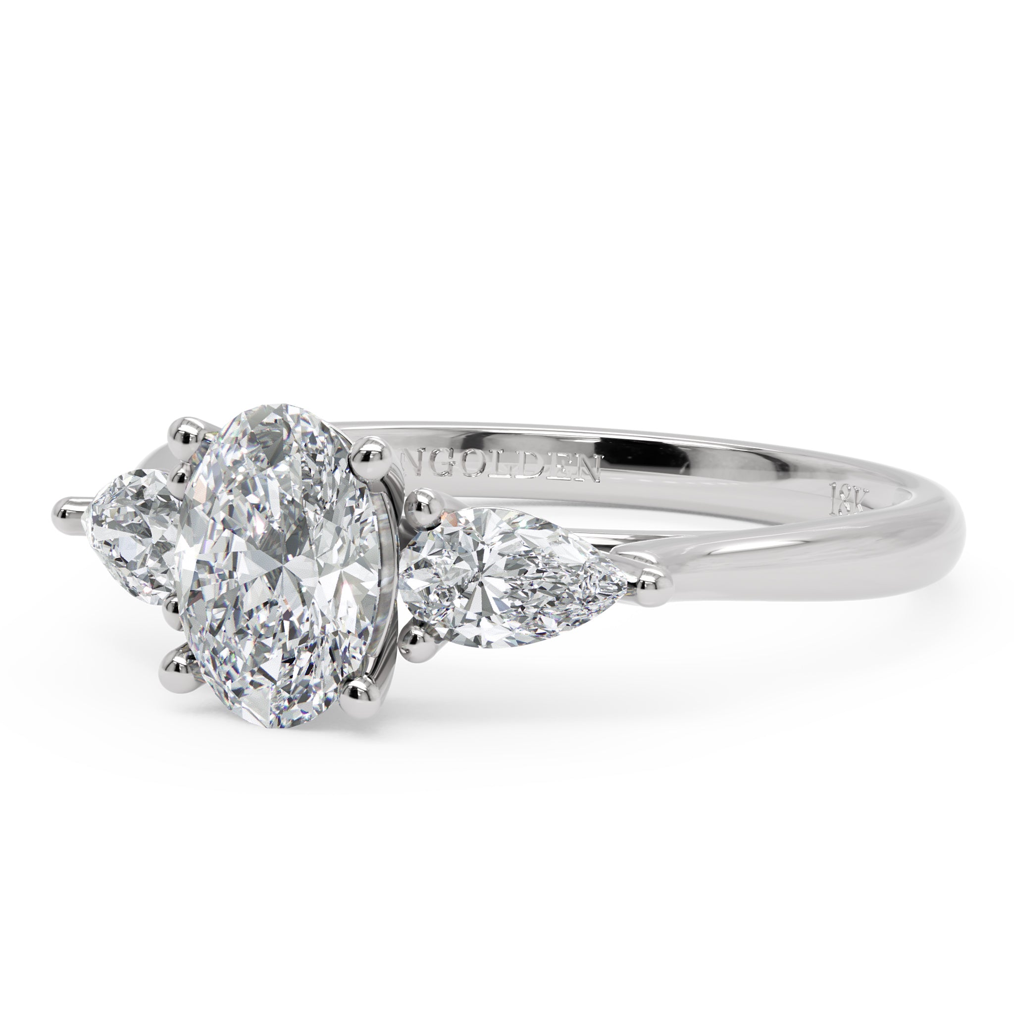 Anel de Noivado Valley Moissanite 1,0ct em Ouro 18K