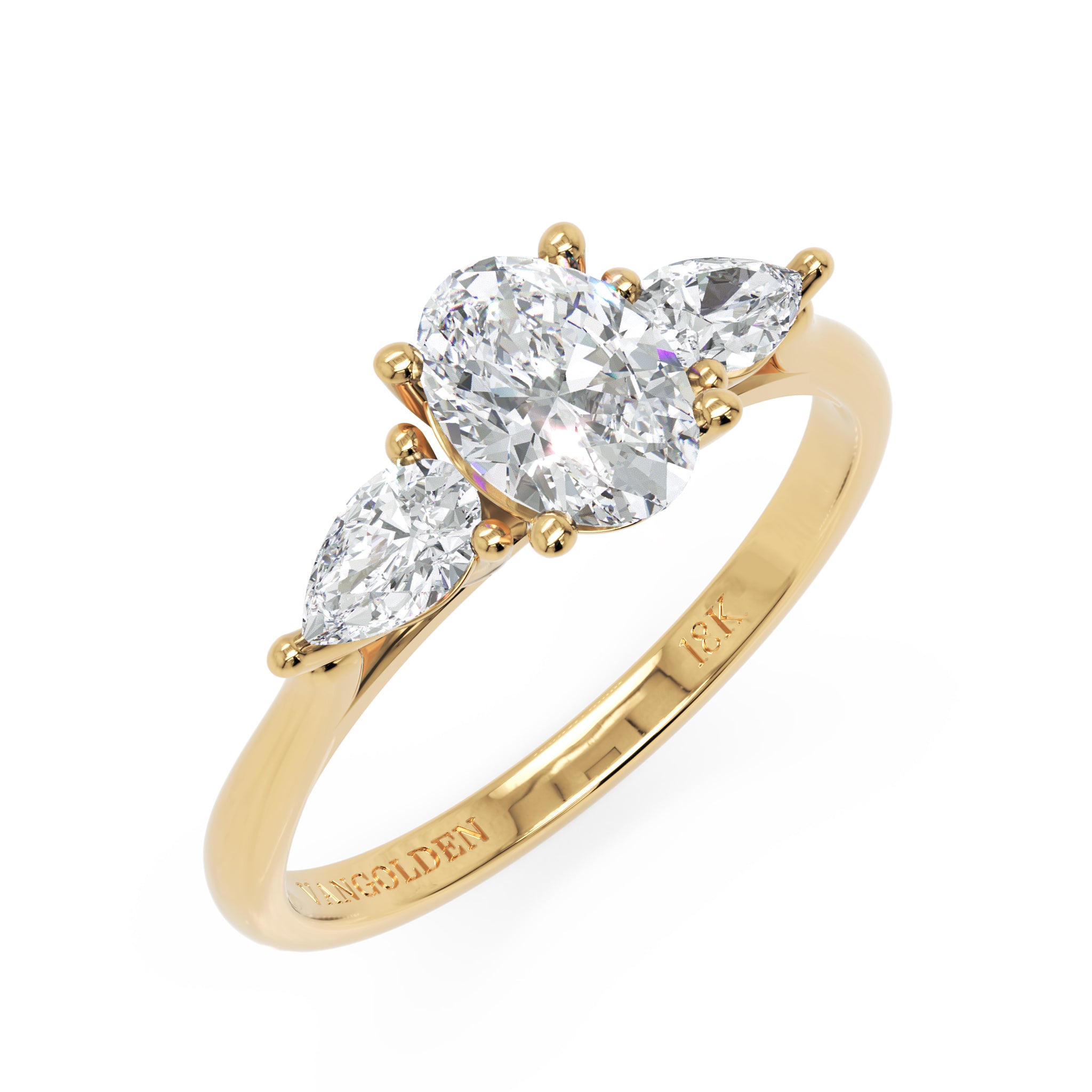 Anel de Noivado Valley Moissanite 1,0ct em Ouro 18K