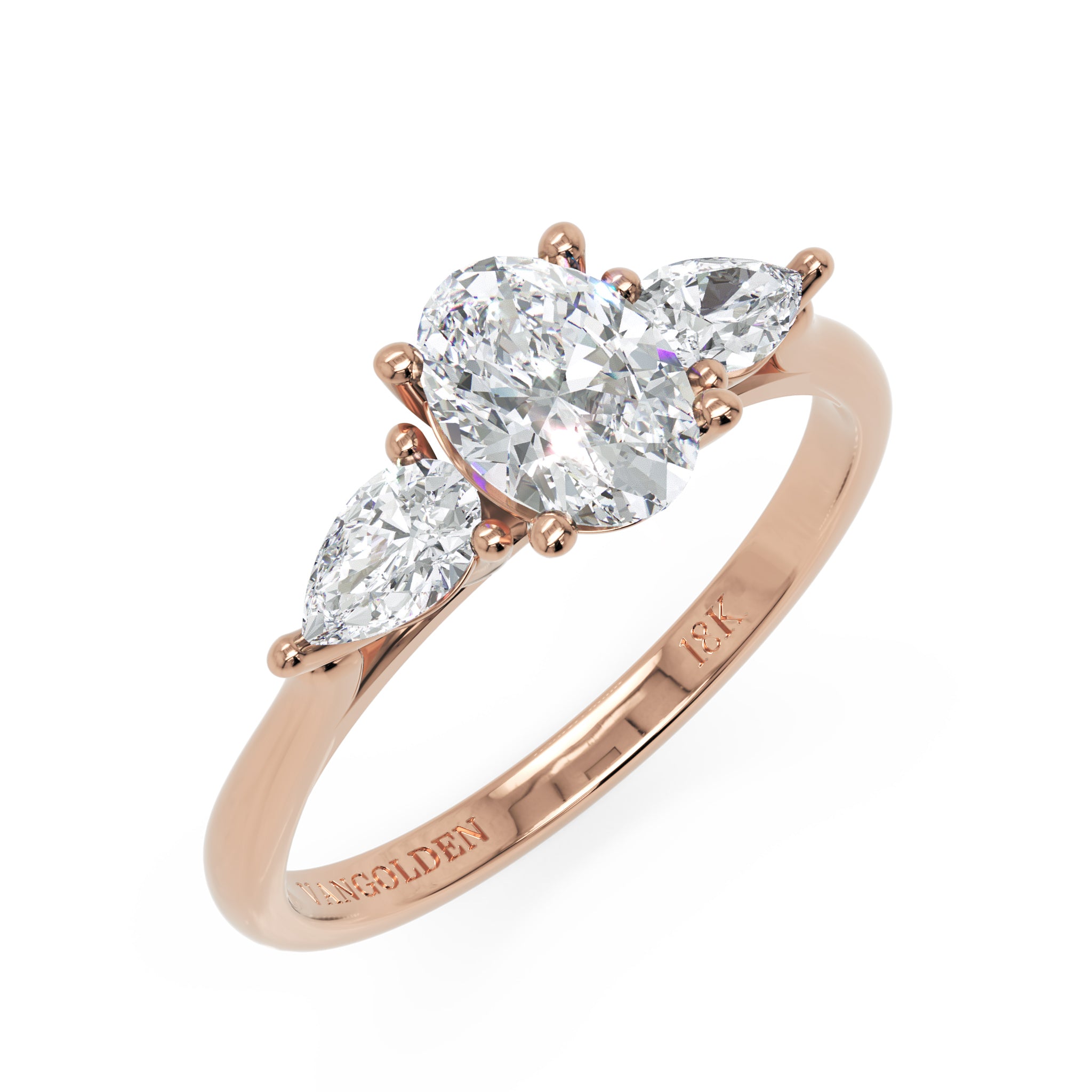Anel de Noivado Valley Moissanite 1,0ct em Ouro 18K