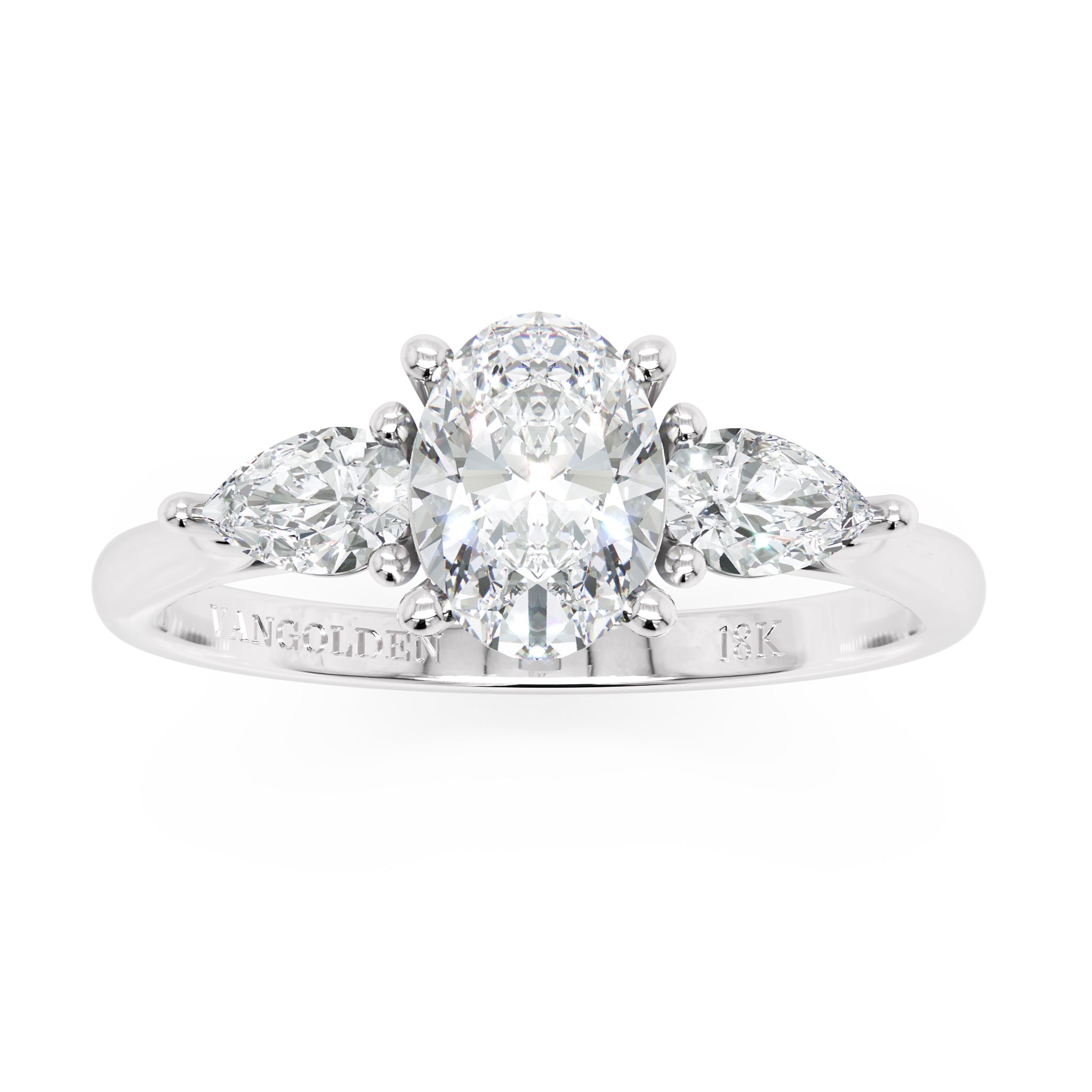 Anel de Noivado Valley Moissanite 1,0ct em Ouro 18K