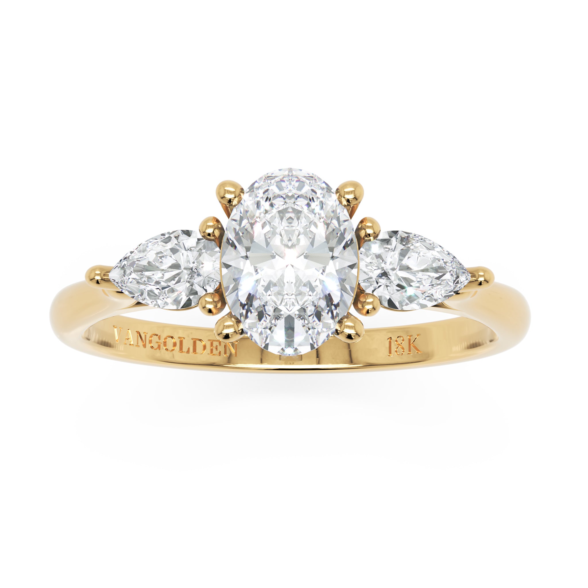 Anel de Noivado Valley Moissanite 1,0ct em Ouro 18K