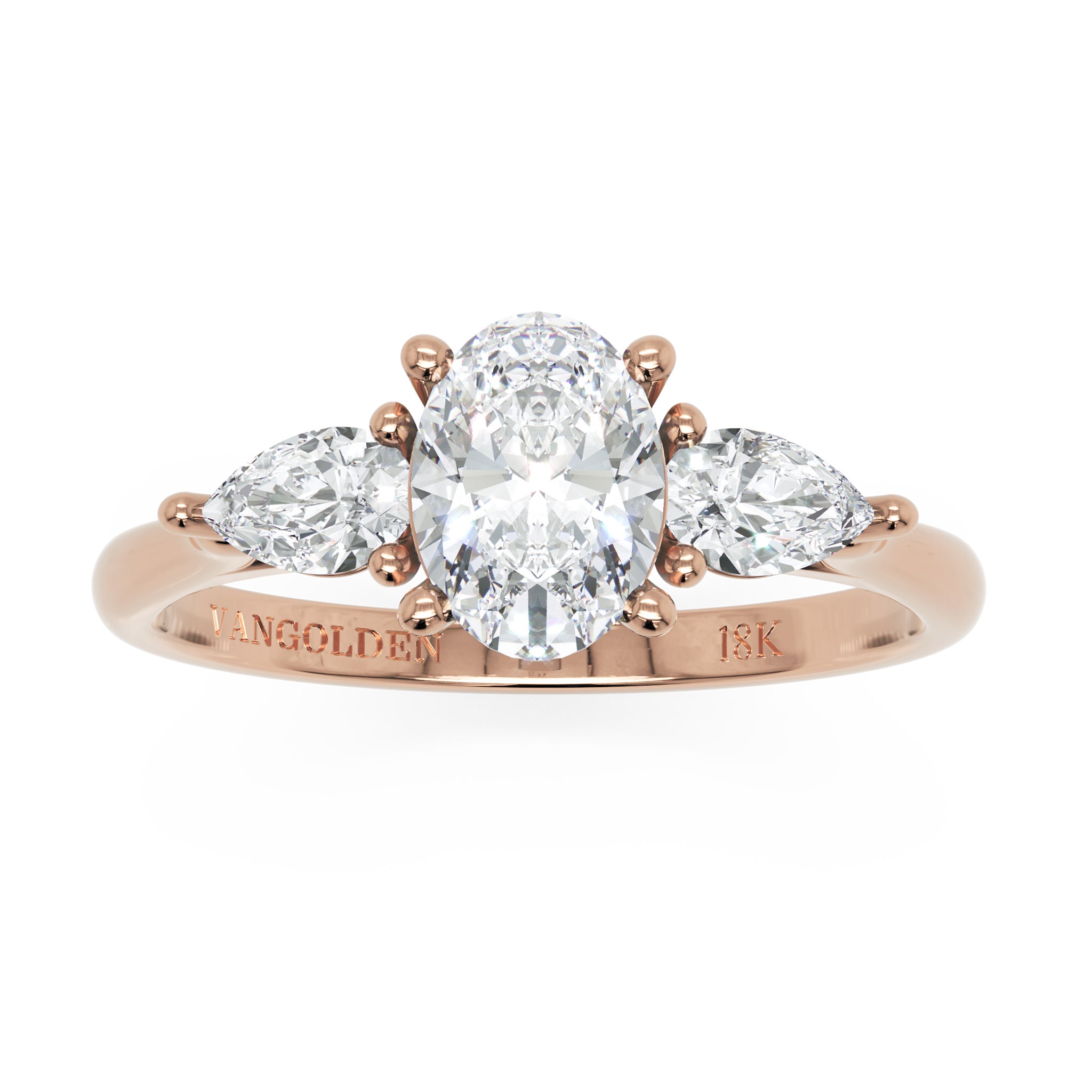 Anel de Noivado Valley Moissanite 1,0ct em Ouro 18K