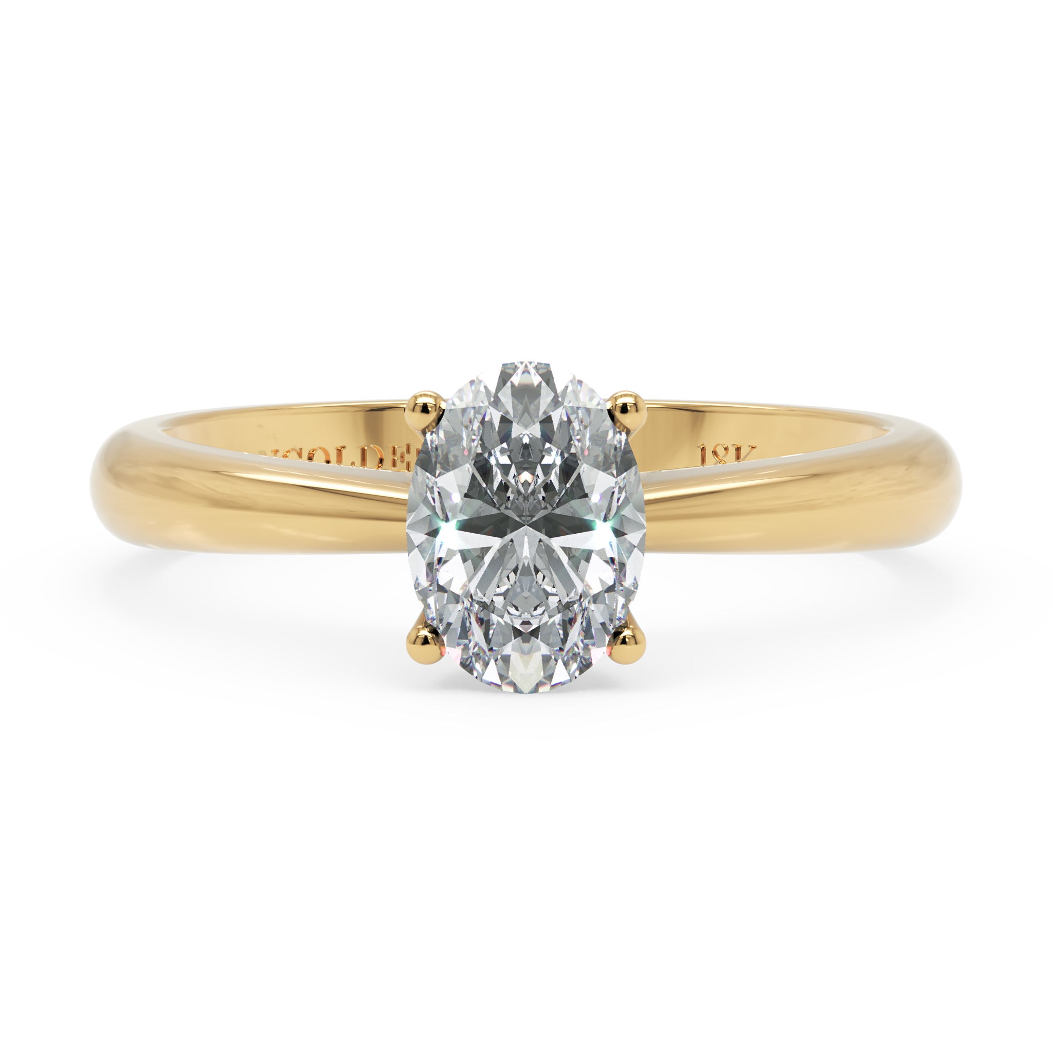 Anel de Noivado Anabel moissanite 1 ct em Ouro 18K