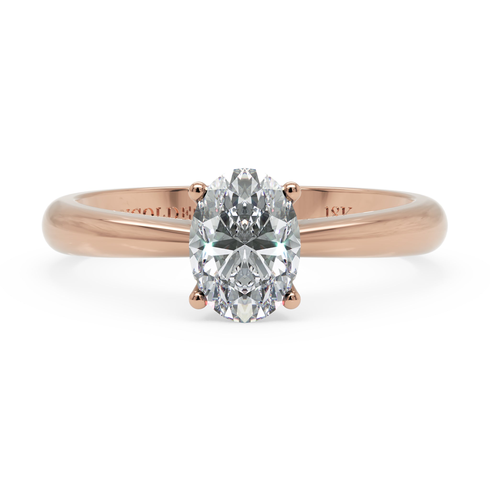 Anel de Noivado Anabel moissanite 1 ct em Ouro 18K