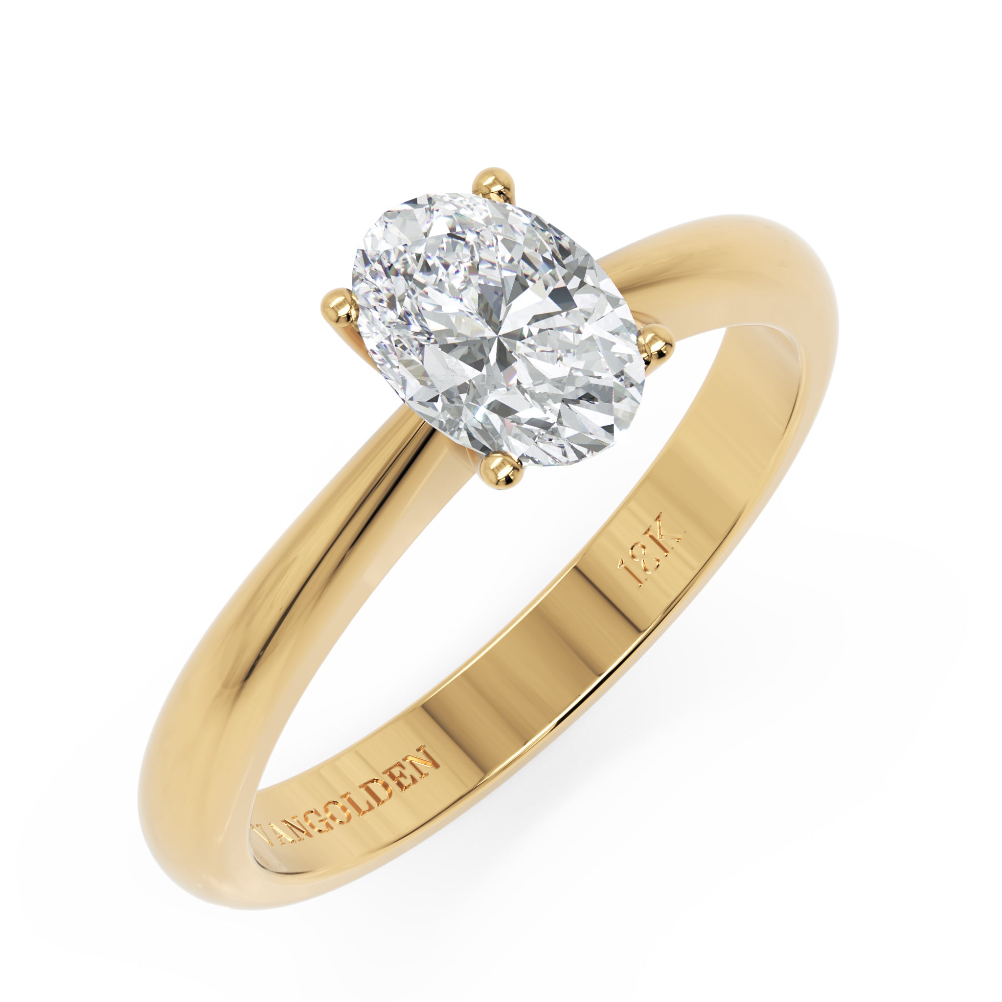 Anel de Noivado Anabel moissanite 1 ct em Ouro 18K