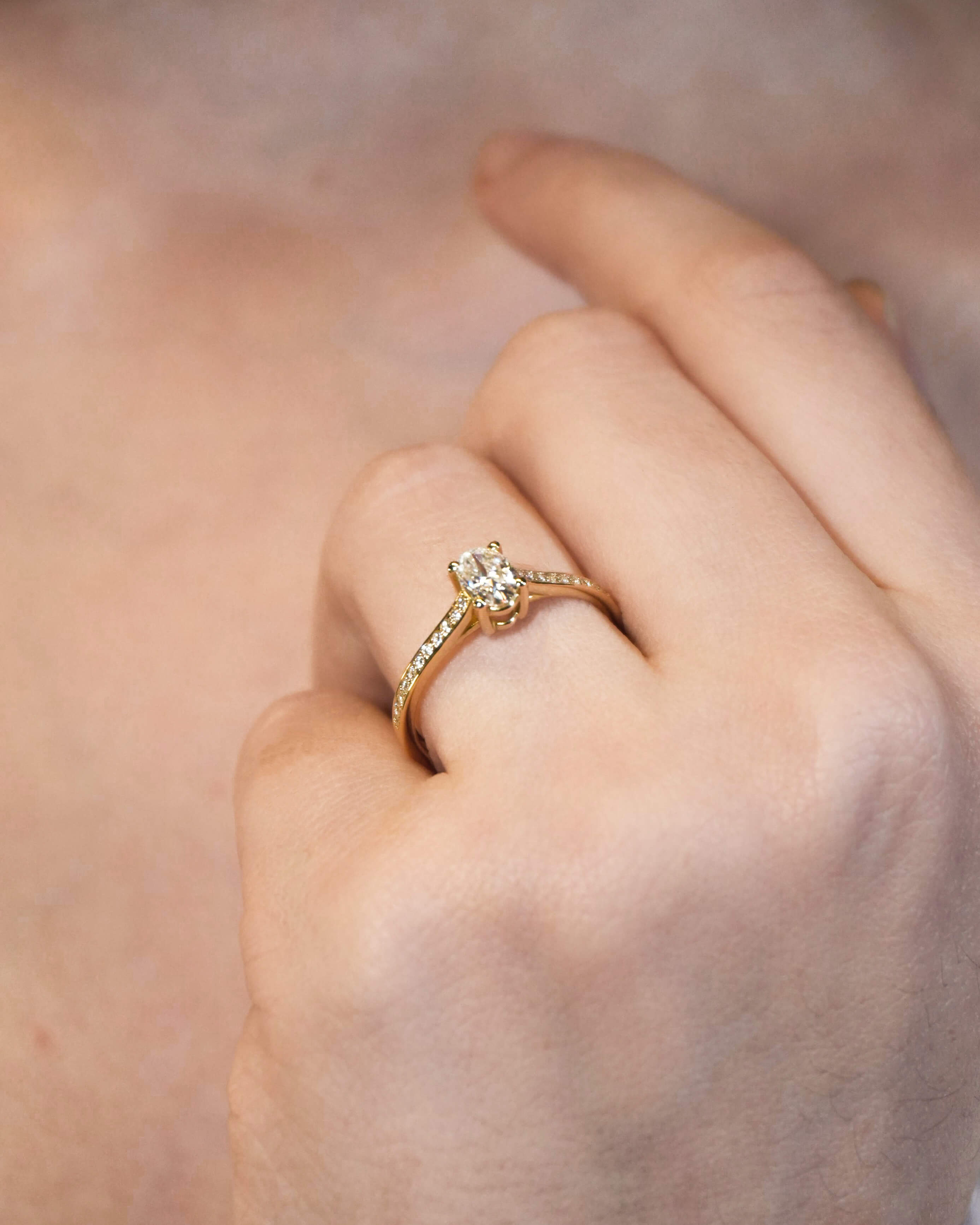 Anel de Noivado Fael Moissanite 0,50 ct em Ouro 18K